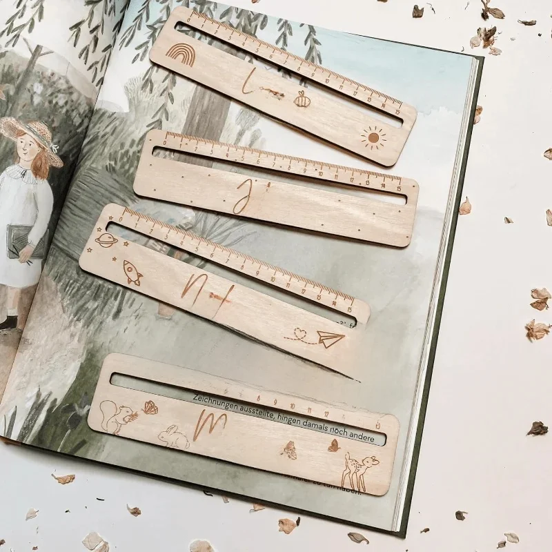 Bandes de lecture en bois pour enfants, règle de suivi de taille de petit paragraphe, règle de mesure, Guide de texte, outil d'apprentissage