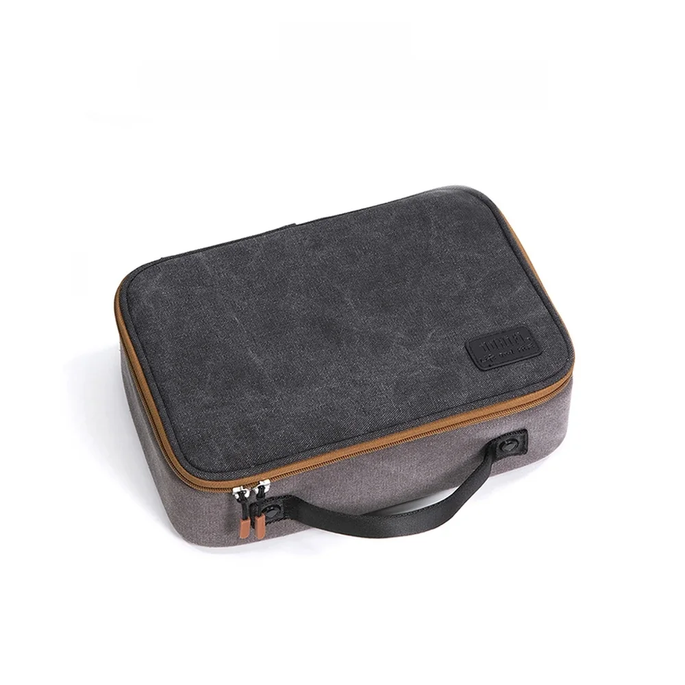 DD ddHiFi CZ300 Portable Large-Capacity Multiple Spaces HiFi Storage Bag Made of Retro Grey 16A Waterproof Cotton Canvas
