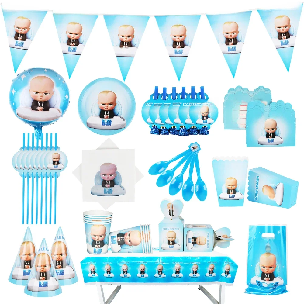 Lieblings geburtstags feier ballon dekoration des neuen Baby bosses jungen Einweg geschirr