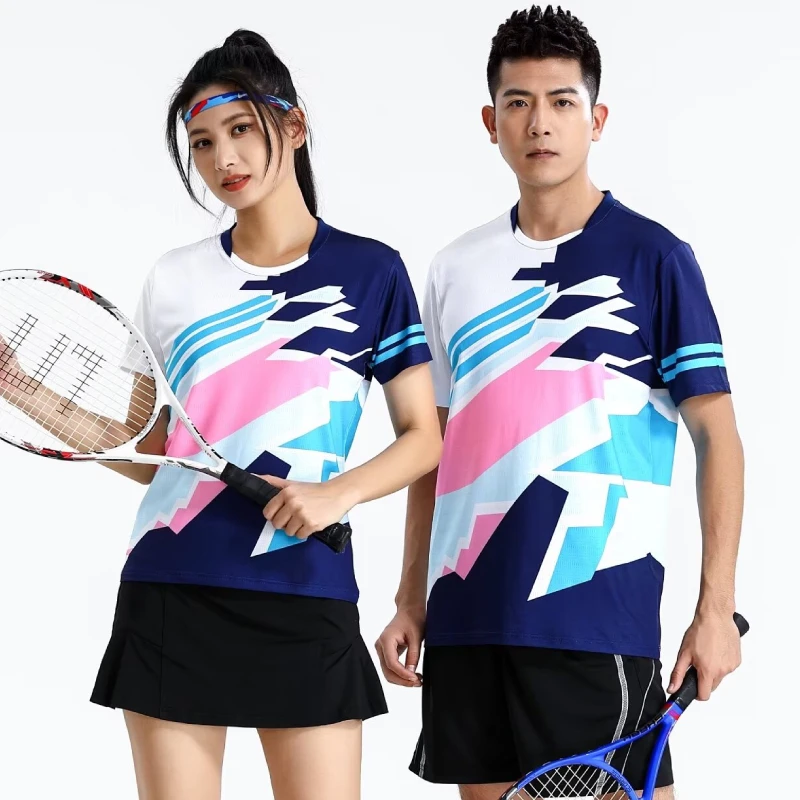 Tennis kleidung für Männer Frauen 2024 Badminton Kurzarmhemd Familien training Tischtennis Trikot feuchtigkeit transportierende sportliche T-Shirts