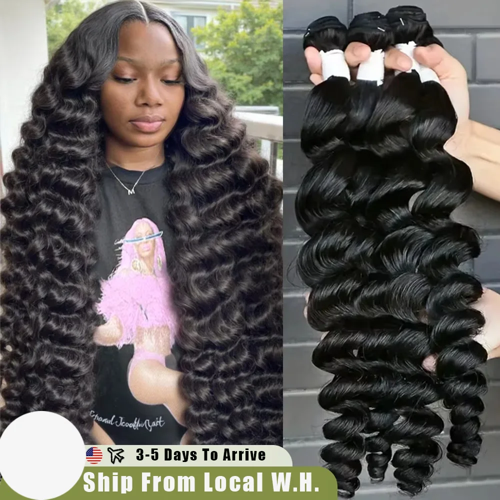 

Монгольские свободные волнистые пучки человеческих волос высшего качества, 100% необработанные натуральные черные двойные утки, необработанные волосы для наращивания, 3 предложения на пучки