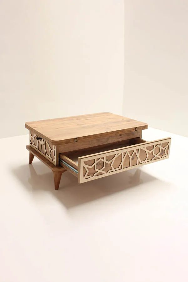 Kolex Smart Magic Table 3 livelli con gambe del cassetto-colore pino