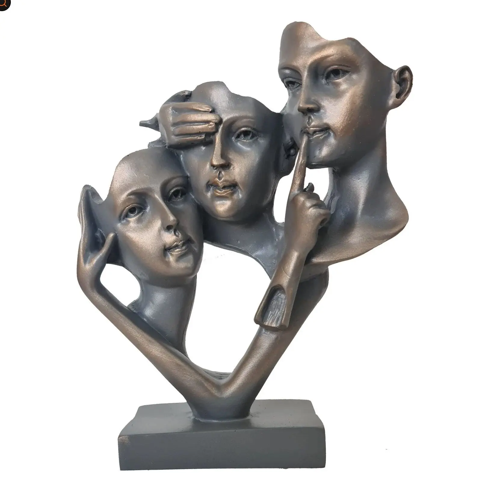 See no evil, Hear no evil, Speak no evil Mask Sculpture Homedecor Handmade sculpture, Decoration For Home, Handcrafts, Blue Mask