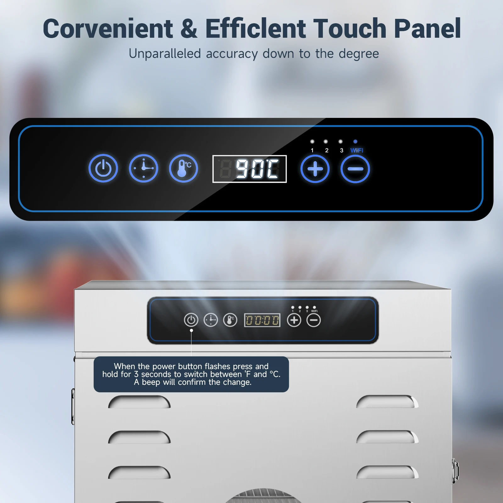 20-Tray WIFI Food Dehydrator Stainless Steel Quiet Visible Drying Process Energy Saving Dehydrator Commercial and Household #5