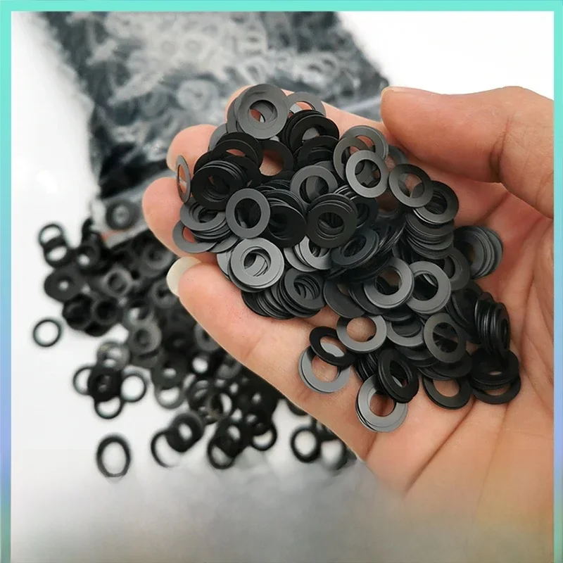 Rondelle en Nylon noir M5 M6 M6.5 M7 M8 M8.5 M10 M12, joint plat isolant Ultra-fin en plastique dur, épaisseur 0.2mm ~ 1.5mm