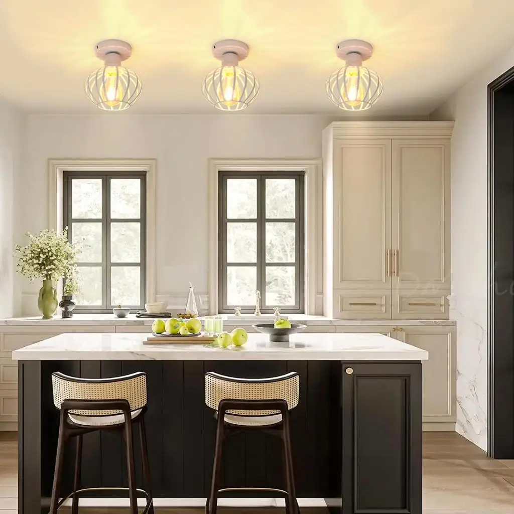 レトロシーリングランプ-ホワイト-e27-220v-ヴィンテージシーリングライトランプ-居心地の良い装飾-寝室-廊下-ダイニングルーム-ロフト用