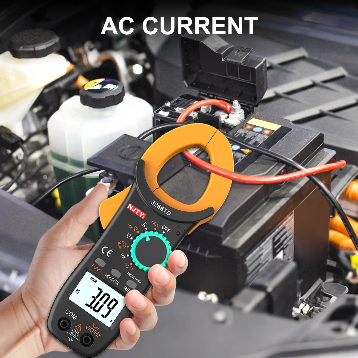 NJTY 3266TA 3266TD Digital Clamp Meter Professional Multimeter True RMS Auto Range AC DC Voltage Ammeter NCV Ohm HZ Miltimeter