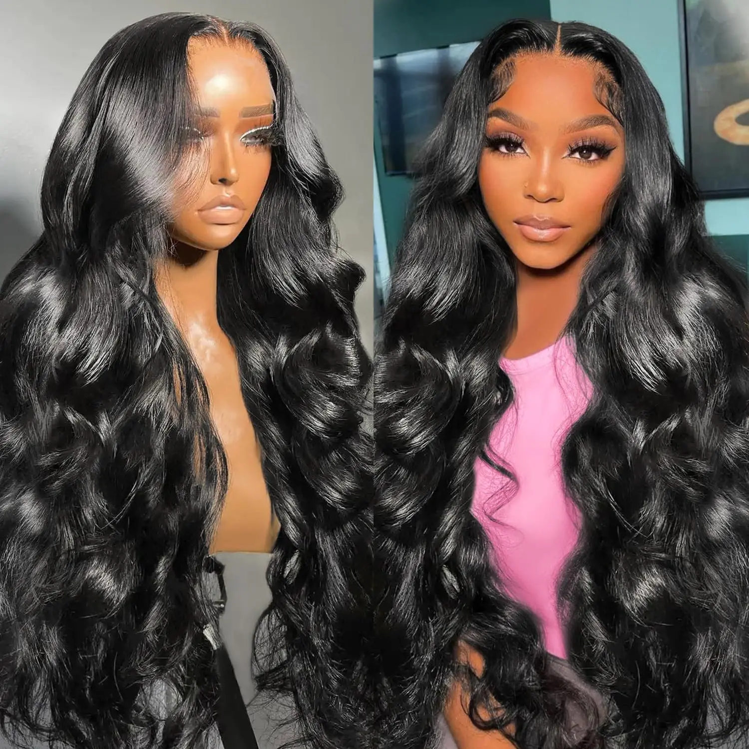 

13x4 13x6 HD Transparent Body Wave Lace Front Wig Human Hair Brazilian 30 40 Inch Lace Frontal Wigs For Black Women 180 Density