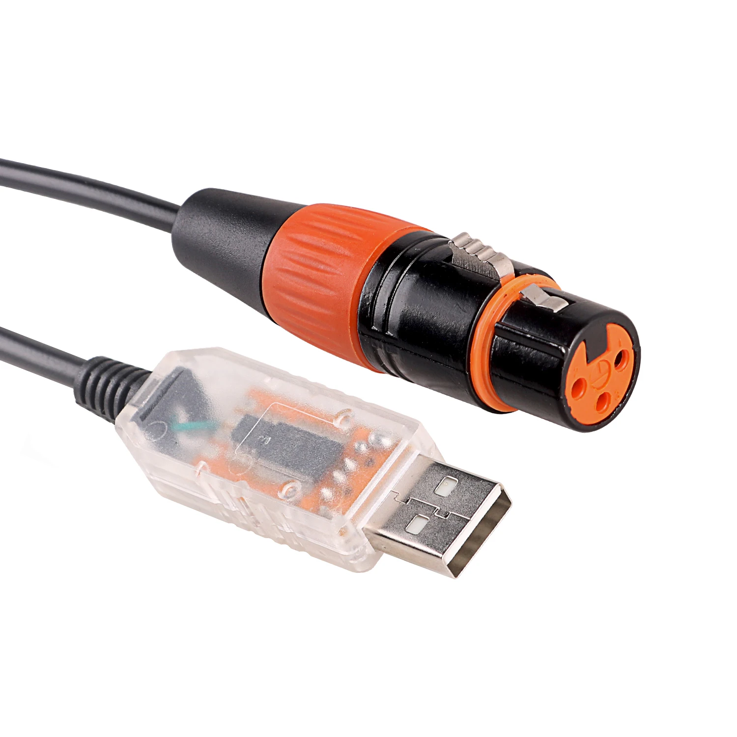 

Промышленный FTDI FT232RL USB-DMX512 3P XLR «папа-мама» Lightkey QLC Freestyler Программное обеспечение Сценический светильник Поворотный кабель управления