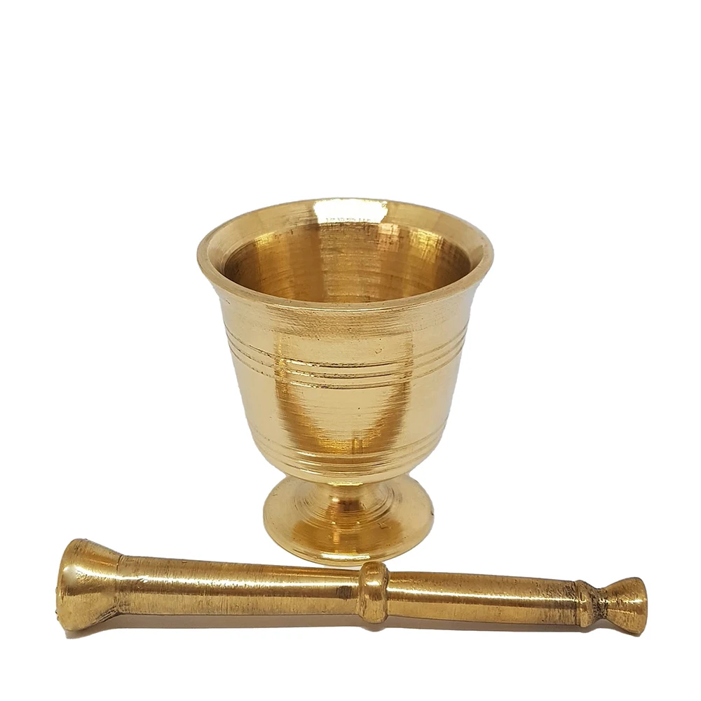 Handmade Brass Mortars & Spice Grinder - Pestles / Havan