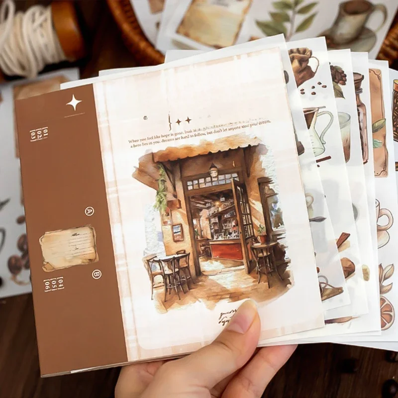 4 Stijl 50 Vellen/pak aardse serie sticker boek voor DIY handboek dagboek telefoon geval kalender fotolijst Laptop decoratie - afbeelding 2