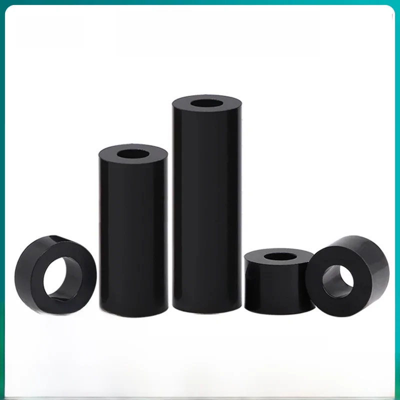 10/ 20/ 50pcs M3 M4 M5 M6 M8 M10 noir ABS Non fileté creux en Nylon entretoise ronde creuse entretoise rondelle PCB carte vis