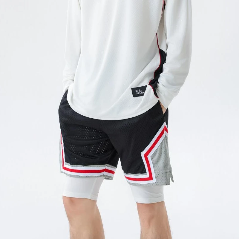 Summer Basketball Shorts Mesh Sports Shorts USA Style Quick Dry Breathable 5-Point Athletic Beach Shorts S-2XL
