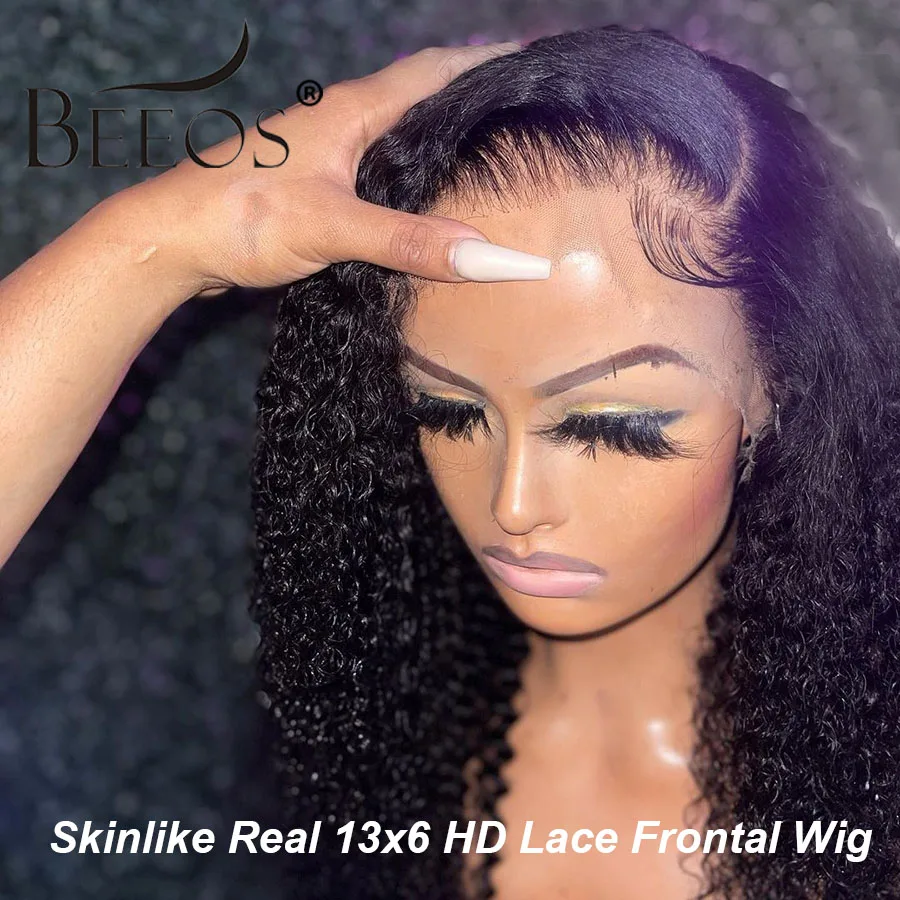 36in Curly 13x6 HD Lace Front Human Hair Wigs Pre plucked Water Wave 13x4 HD Lace Frontal Wig For Women Brazilian 250% Density