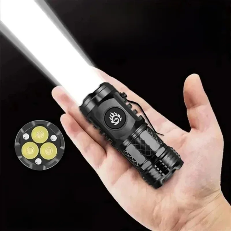 Lampe de poche LED 3 * SST20 de haute qualité, torche Super brillante 18350, Rechargeable par USB, étanche avec CLIP pour randonnée et Camping