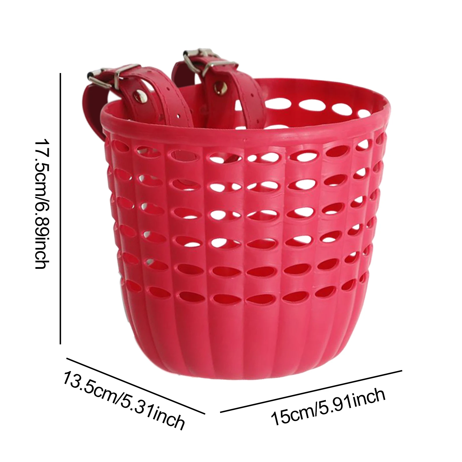 Kids Bike Basket Durable Storage Basket with Adjustable PU Straps Handlebar Basket for Children Girls Outdoor Biking Toddlers