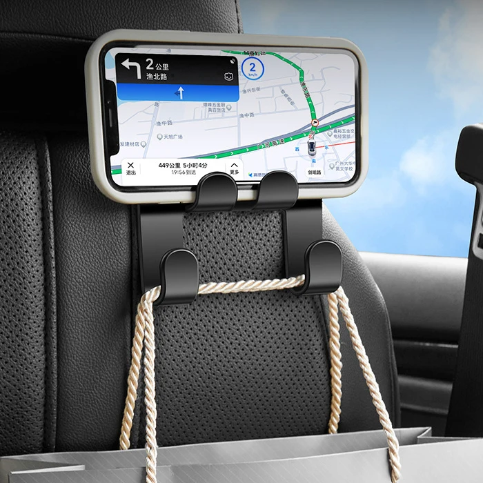 Car Bag Hanger, Headrest Cell Phone Rear Bag Bag for Car Hooks