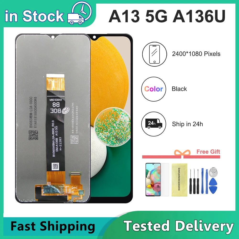 

6.5'' NEW For Samsung A13 5G A136 LCD Display Touch Screen Digitizer Assembly For Samsung A13 5G 136B A136U 136U1 LCD