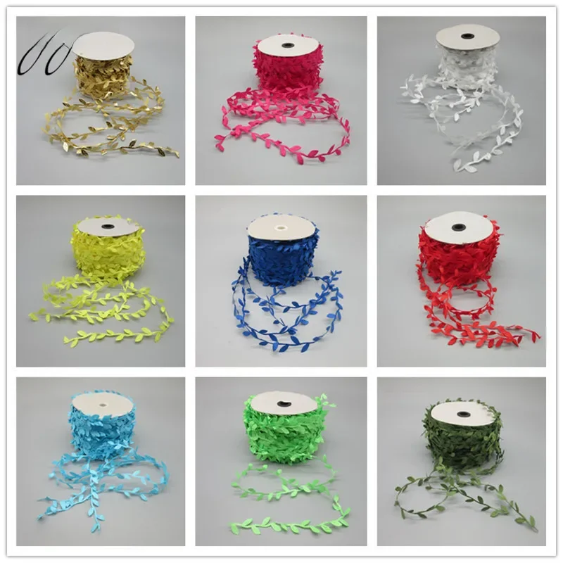 Lucia Crafts 2.5cm liście koronki wykończenia zdobienie liści wstążki Diy szycia filc girlandy odzieży Kraft aplikacje z tkaniny 040051056 — zdjęcie 2