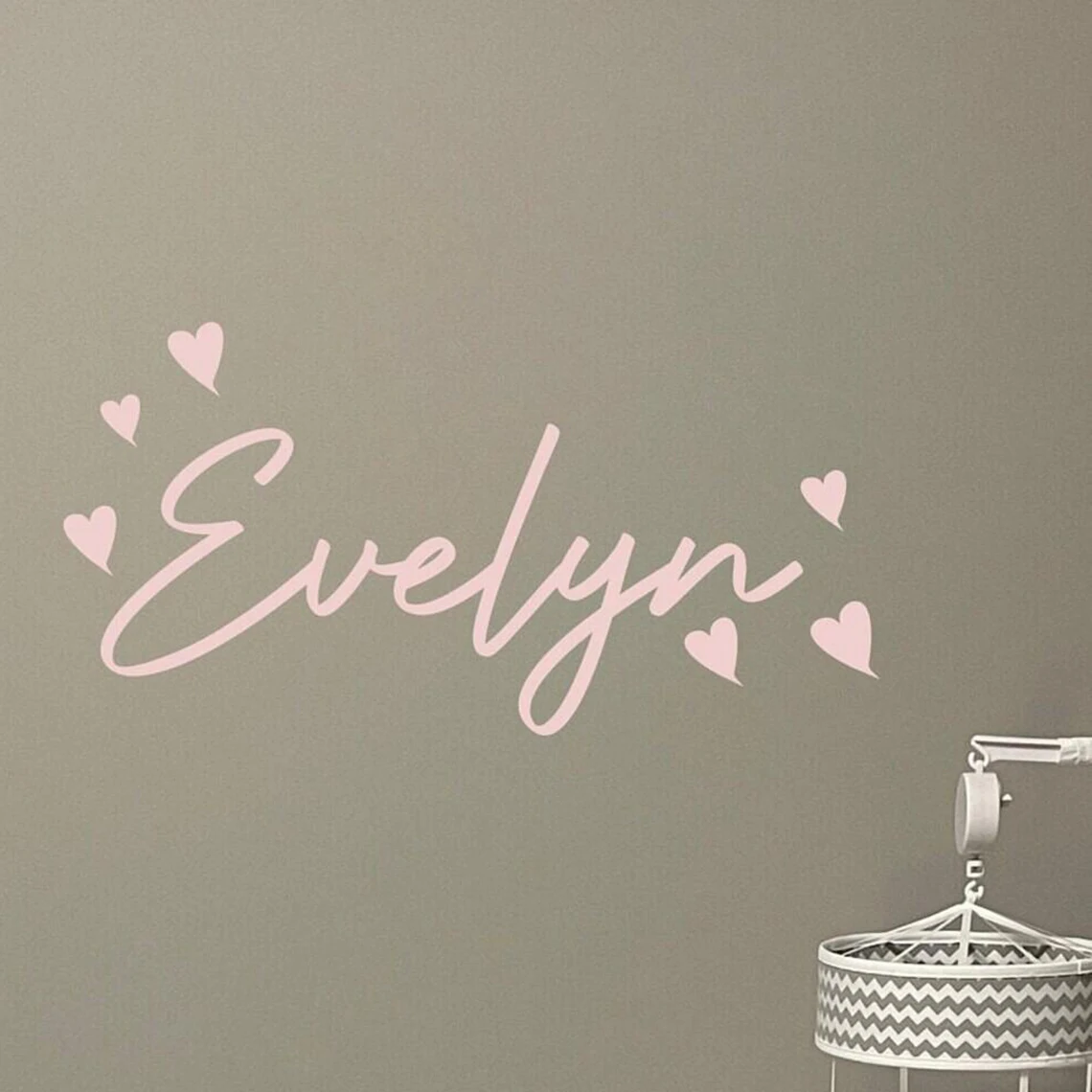 Personalized Name with Hearts Vinyl Wall Decal Baby Kids bedroom Girls Room Decoration Stickers Custom Nursery Murals T01 