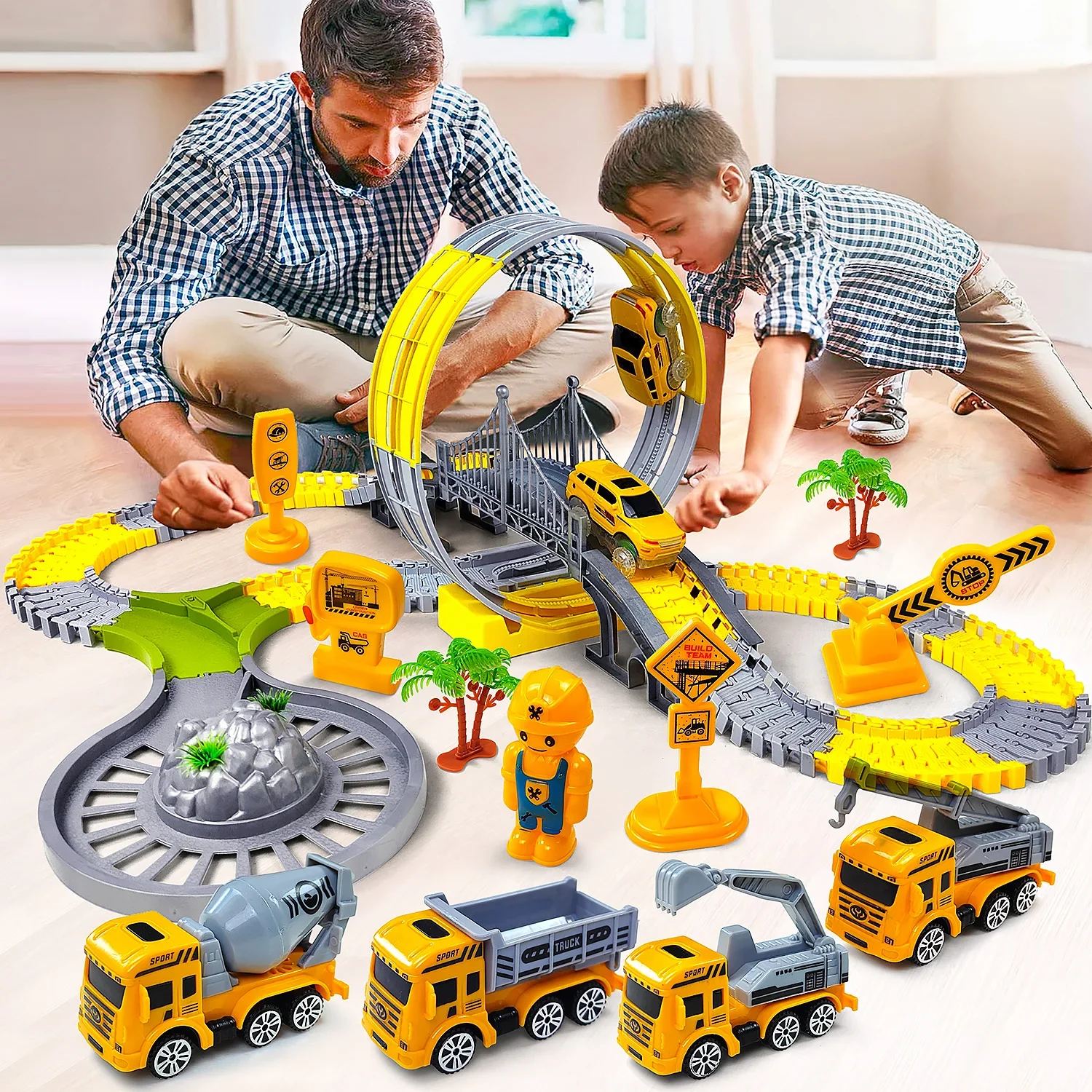 Piste voiture Train jouets enfants piste électrique jouet voiture ingénierie voiture enfants jouets éducatifs pour enfants cadeau d'anniversaire