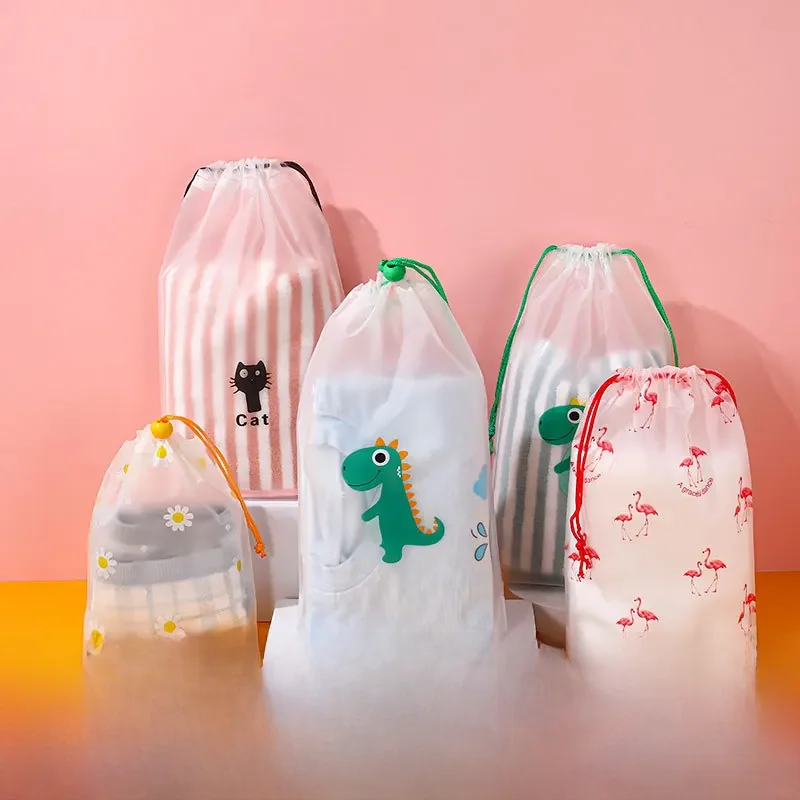 Sacs de natation à cordon, sac de rangement Transparent pour bord de mer, vêtements secs imperméables, pochette Portable en PE pour voyage en plein air en famille