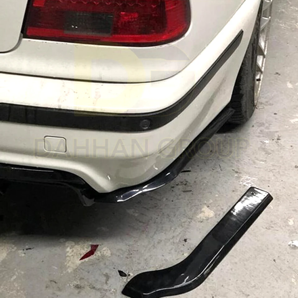 BMW 5 Serie E39 M Sport 1995 - 2003 Hinten Stoßstange Ecken Flaps Hinten Seite Splitter Klappe Links und Rechts set Gloss Schwarz Kunststoff