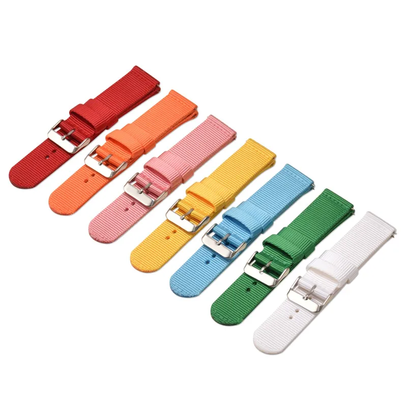 Universal Nylon Wear-Resistant Strap 18mm 20mm 22mm 24mm Color Quick Release Sports Waterproof Watch Accessories