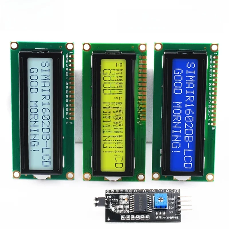 Moduł wyświetlacza LCD Snvi LCD1602 1602A 16x2 znaków, niebieski, żółty, zielony, szary ekran, interfejs PCF8574 I2C IIC 5V dla Arduino — zdjęcie 2