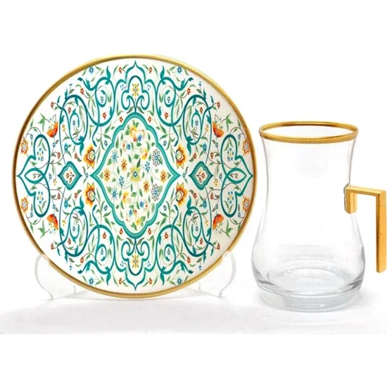 

Toygar Drip Handle Tea Set 6 Pcs. Arabesque