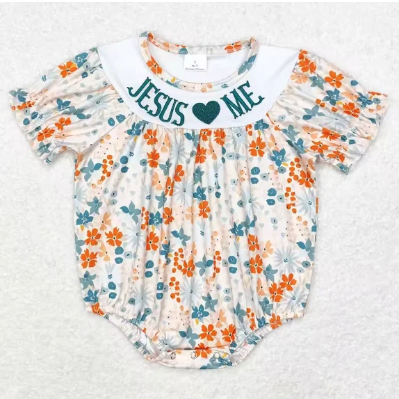 

Boutique Infant Baby Girls Rompers Jesus Short Sleeve Rompers Fall Kids Clothes Toddler Girls Boys Rompers Children Clothing New