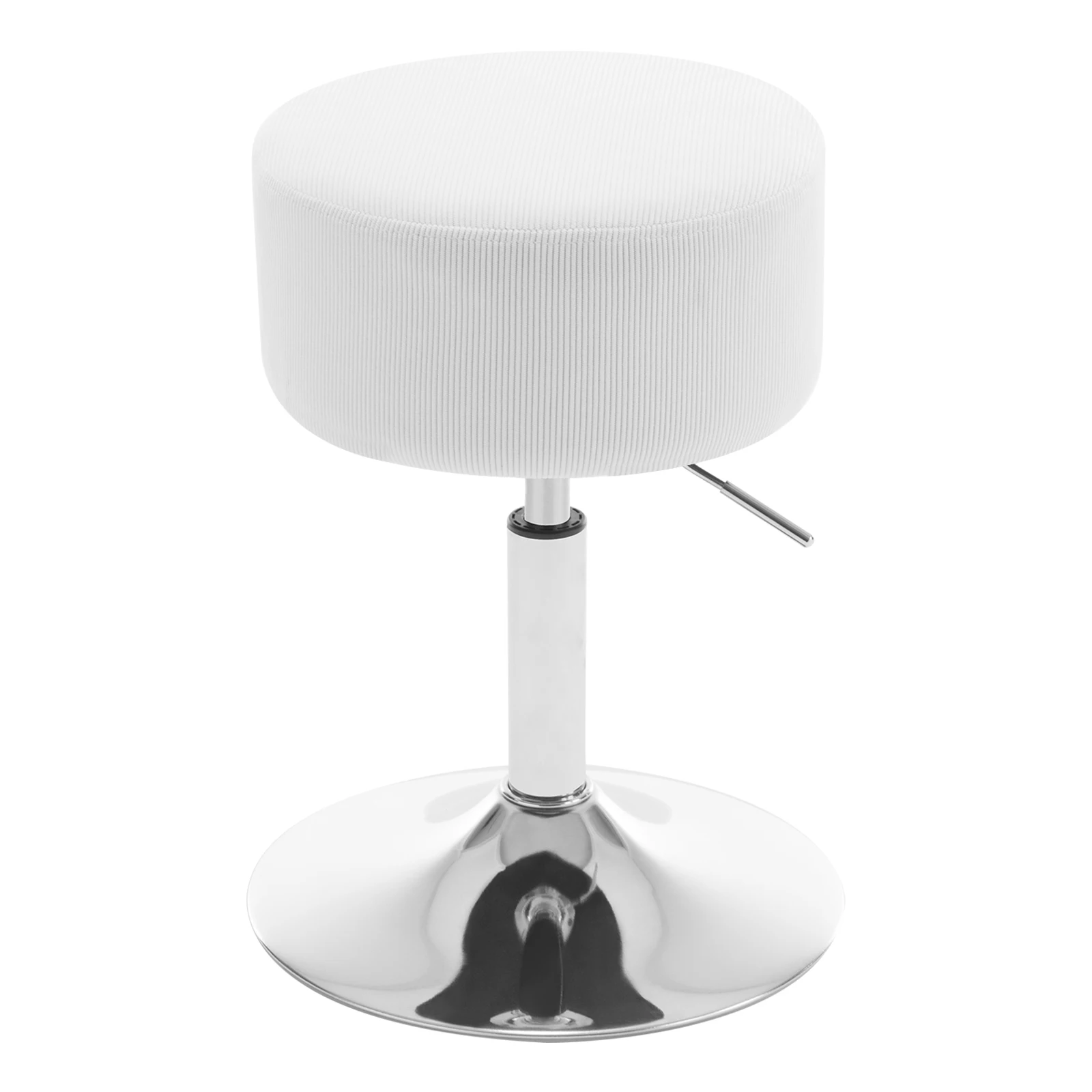 WOLTU 1PC White Round Bar Stools Height Adjustable Swivel Makeup Stools Corduroy Padded Stools for Office Work Kitchen