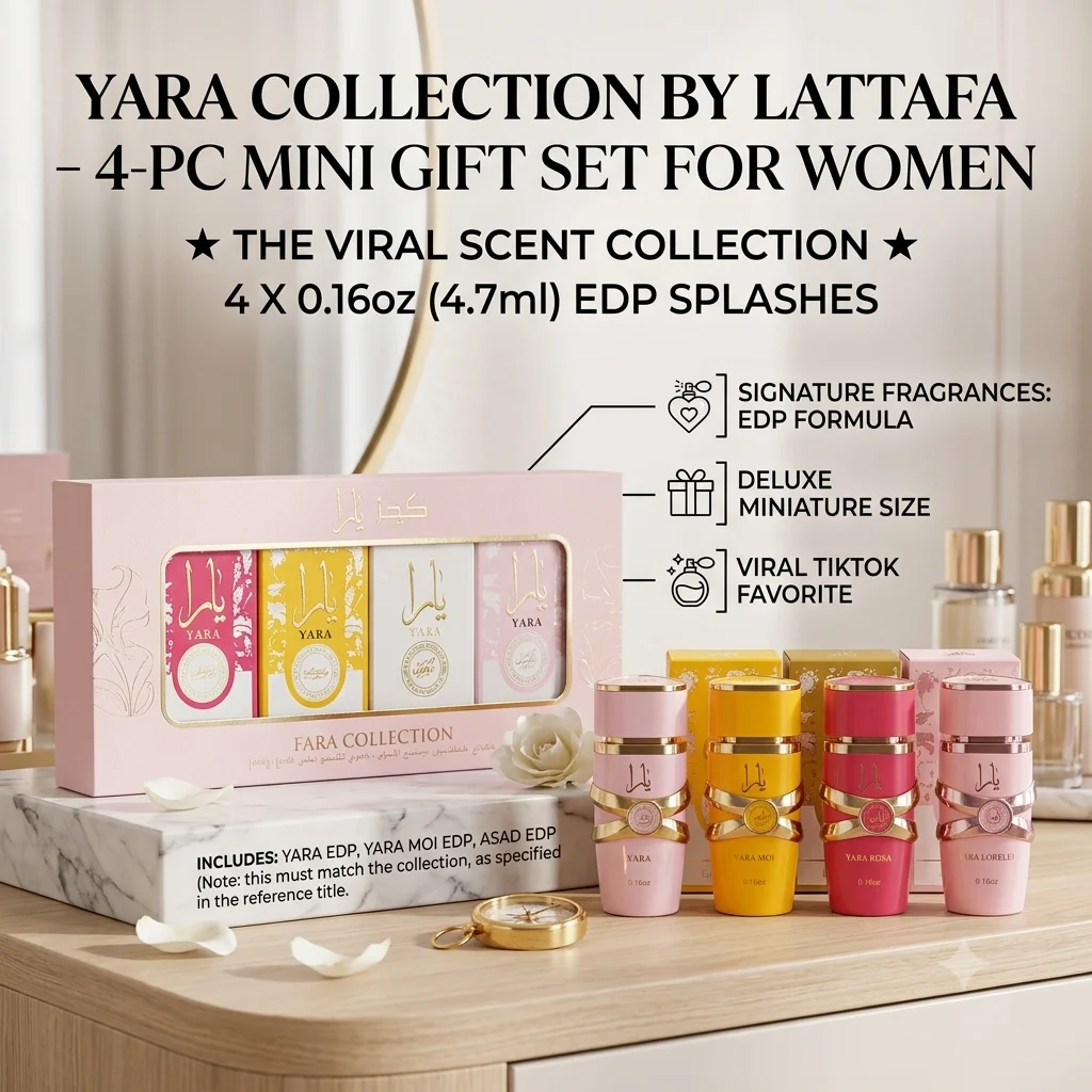 

LATTAFA Mini Perfume Gift Set For Women 5pcs Travel Size Fragrance Collection Portable Floral Scent Luxury Gift Box Daily Use