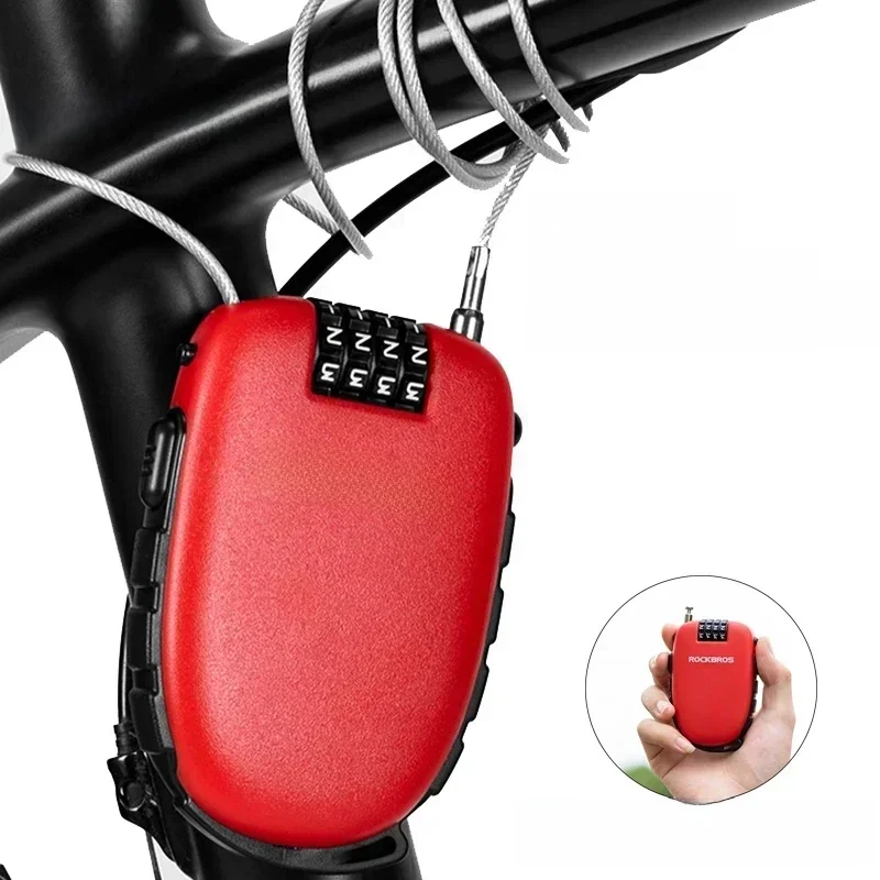 AliExpress ROCKBROS Portable Password Bike Lock Motorcycle Helmet Wire Lock Bicycle Anti-theft Cable BMX Scooter Safety Padlock Accessories