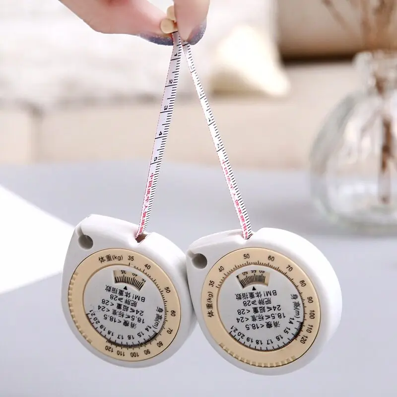 BMI Body Measuring Tape Retractable Soft Ruler Portable BMI Calculator Tape Measure For Body Weight Loss Fitness Sewing
