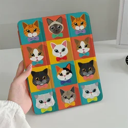 Kawaii Cartoon Cat Case For iPad Air 2025 Pro 11 inch 2024 iPad Air 5/4 10.9 10th 10.2 9.7 inch Air3 10.5 mini 6/5/4 Cover Cases