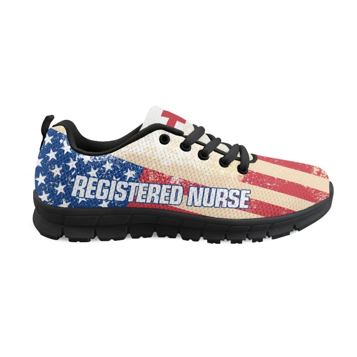 INSTANTARTS Trendy Sport Sneakers Registered Nurse Paramedic EMT EMS Design Women's Casual Flats Outdoor Light Walking Footwear