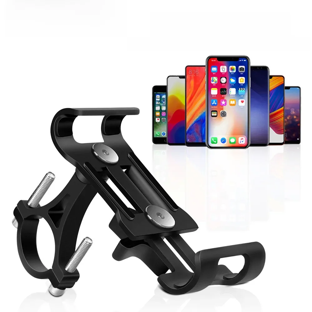 AliExpress Aluminum Alloy Bike Phone Holder Anti-slip Bracket Metal Motorcycle GPS Clip Universal Cycle
