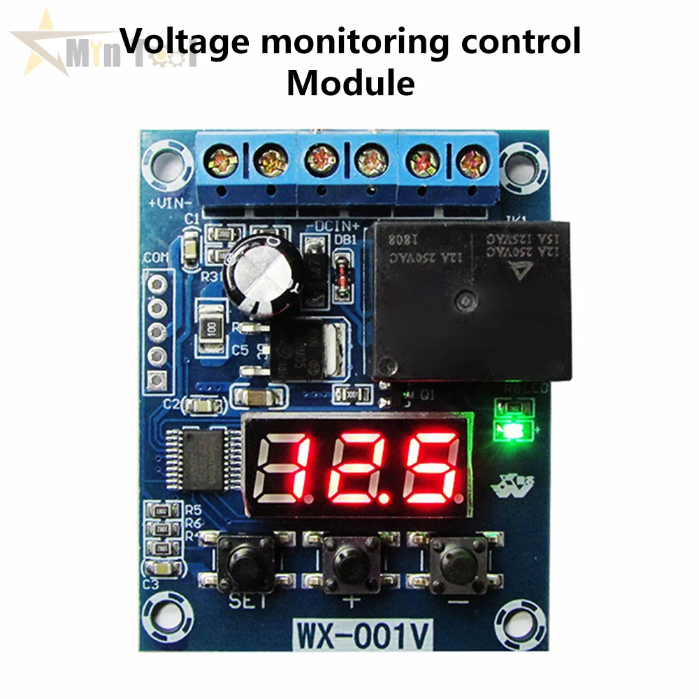 DC12V modulo di rilevamento della tensione interruttore relè ricarica scarico monitoraggio protezione accessori di alimentazione