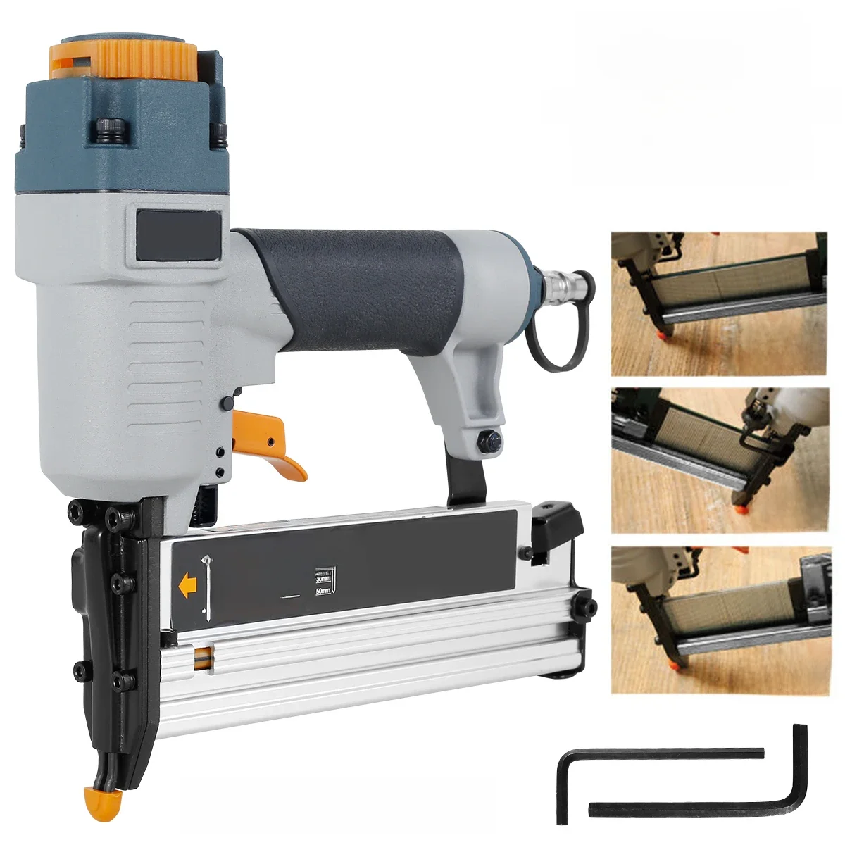 Cloueur à Air pour Charpentier, Outil à Clous Pneumatique, Réglage de la Profondeur, Ergonomique et observateur, T50, F50, 440K, 16Ga, 18Ga