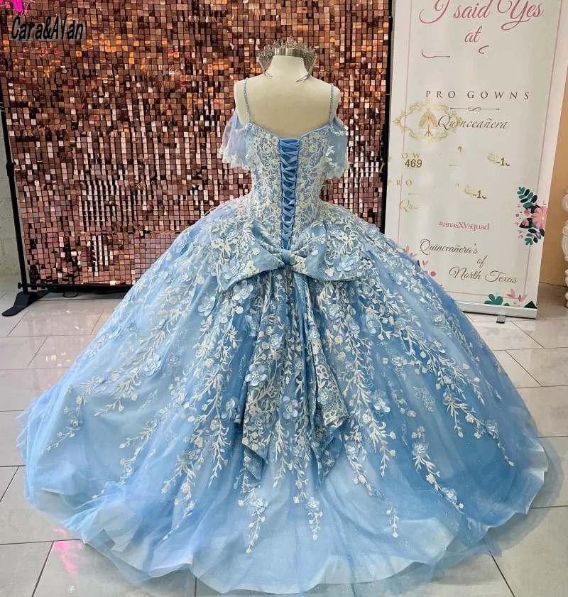 Cara & Alan Luxury vestidos de 15 aecos 2022 abiti Quinceanera Sweet 16 Lace Applique ragazze messicane XV abiti da ballo