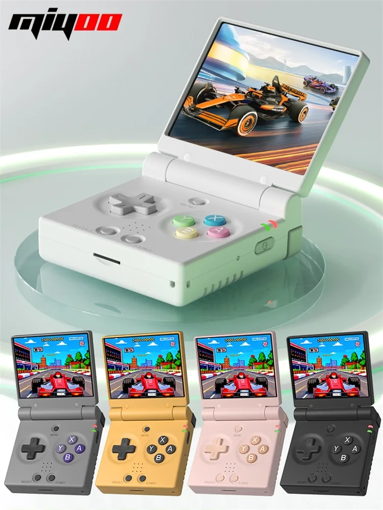 MIYOO Mini Flip Retro Handheld-Spielkonsole 2,8'' IPS-Bildschirm Tragbare Videospielkonsolen Klassische Gaming-Player Nostalgisches Geschenk