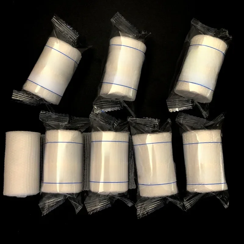 10 sztuk/partia 5cm X 4.5m bawełna PBT bandaż elastyczny ograniczający gaza pierwszej pomocy do opatrunku na ranę opieka awaryjna — zdjęcie 2