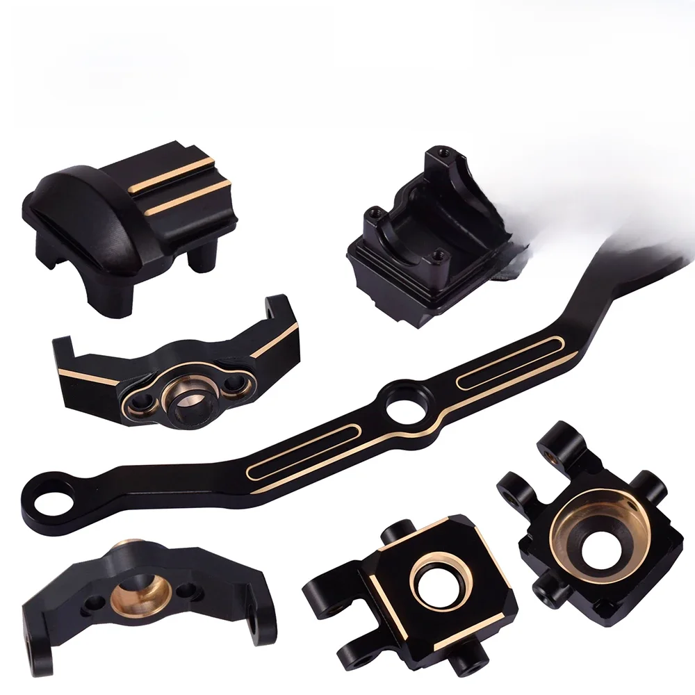 Pour TRX4M mises à niveau en laiton lien de direction Knuckle Alex Diff couverture blocs de roulettes Traxxas TRX-4M 1/18 mises à niveau RC chenille défenseur