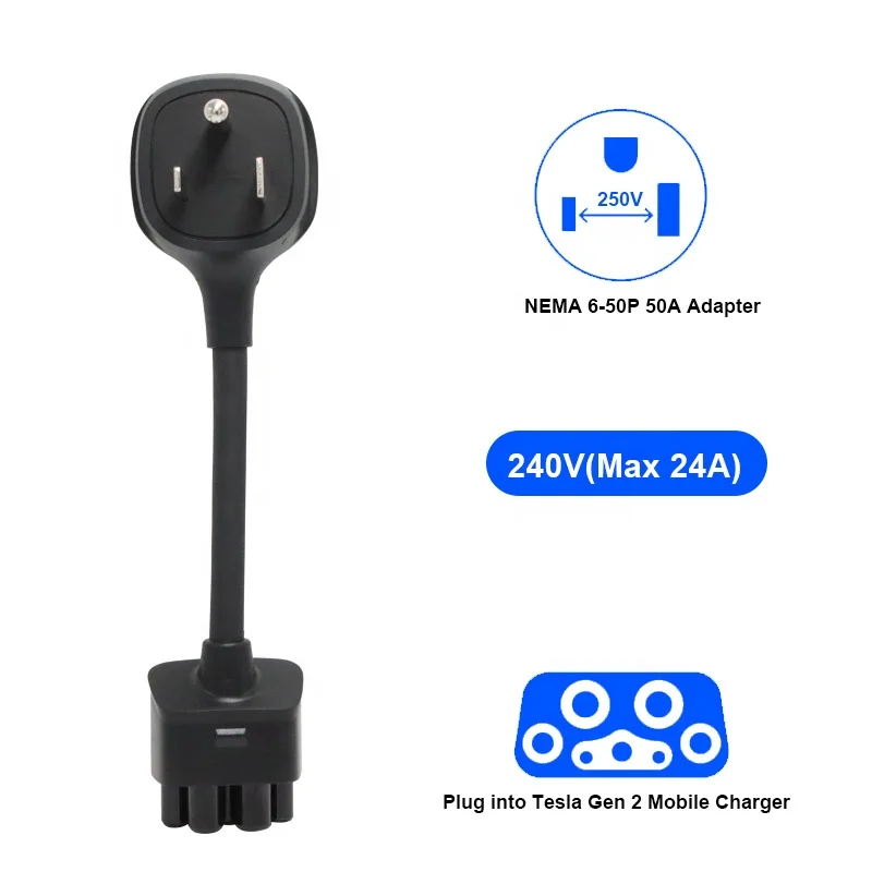 

NEMA 6-50 Adapter Compatible with Tesla's 2nd Mobile Portable Charger New Condition for Tesla Model 3/Y/X/S/Cybertruck