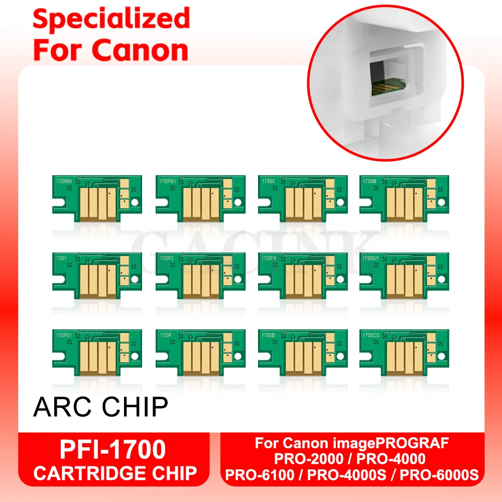 

PFI1700 PFI-1700 Ink Cartridge Chip Compatible for Canon Pro 2000 4000 4000s 6000 6000s pro 2100 4100 6100 Permanent Chips