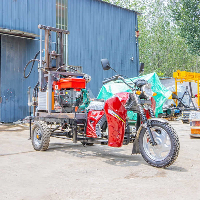 Maßgeschneiderte günstige Minenbohrgeräte 100 m, 150 m, 200 m, 300 m, 350 m, Motorrad modifizierte Benzin-Wasserbrunnenbohrgeräte