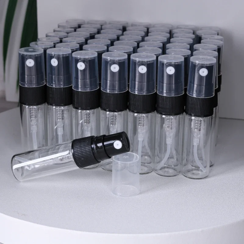 3 ml Verkoop 50/pcs Hoge Kwaliteit Transparant Glazen Parfumflesje Mini Spray Fles Draagbare Reizen Keulen Vocht Fles - afbeelding 2