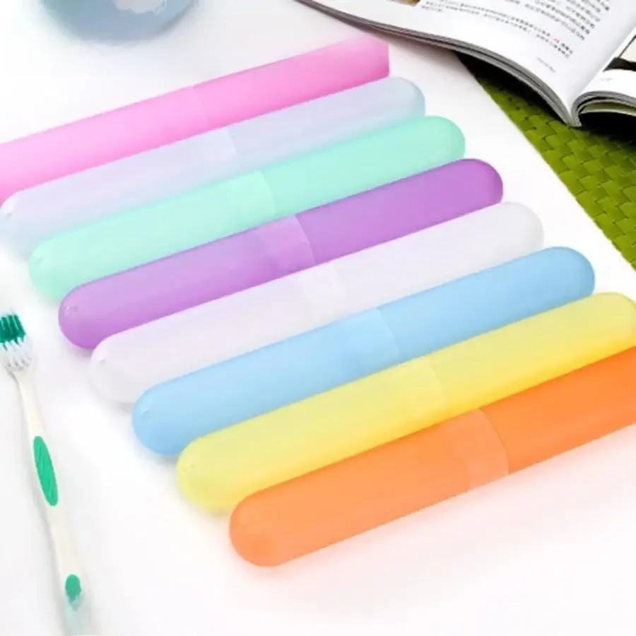 5 sztuk przenośne podróże piesze wycieczki Camping etui na szczoteczki do zębów Box Tube Cover szczoteczka do zębów Protect etui na uchwyt losowy kolor — zdjęcie 2