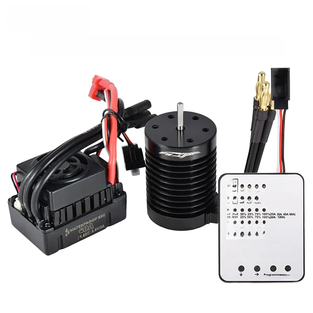 Bonne vente 9imod F540-V2 4370KV moteur étanche sans capteur sans brosse 3.175mm + 60A ESC pour voiture 1/10 RC